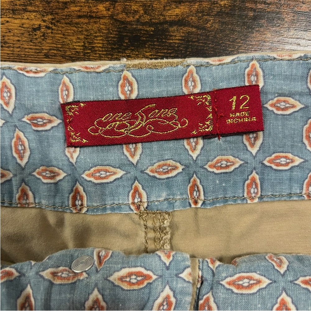 One Sone Khaki Utility Shorts Size 12 Cotton Stretch - Picture 4 of 8